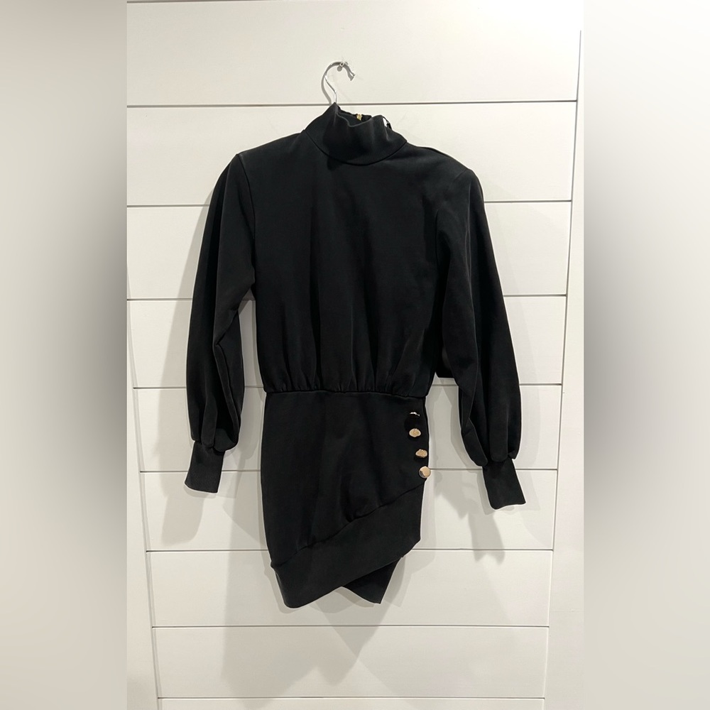 NWT Retrofete black Althea sweatshirt mini dress - Picture 5 of 9
